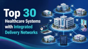 Top 30 healthcare systems with integrated delivery networks connecting hospitals, clinics, physicians, and digital healthcare services